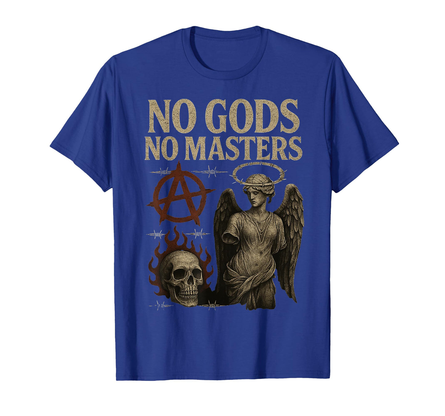 No Gods No Masters Bold Rebel Punk Gothic T-Shirt