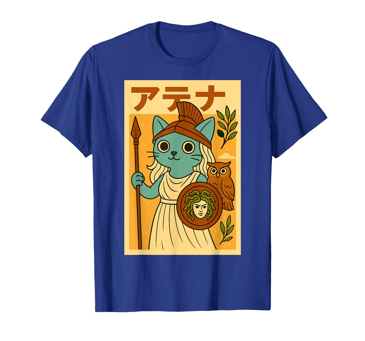 Kawaii Athena Cat Goddess - Greek Roman Mythology Anime T-Shirt