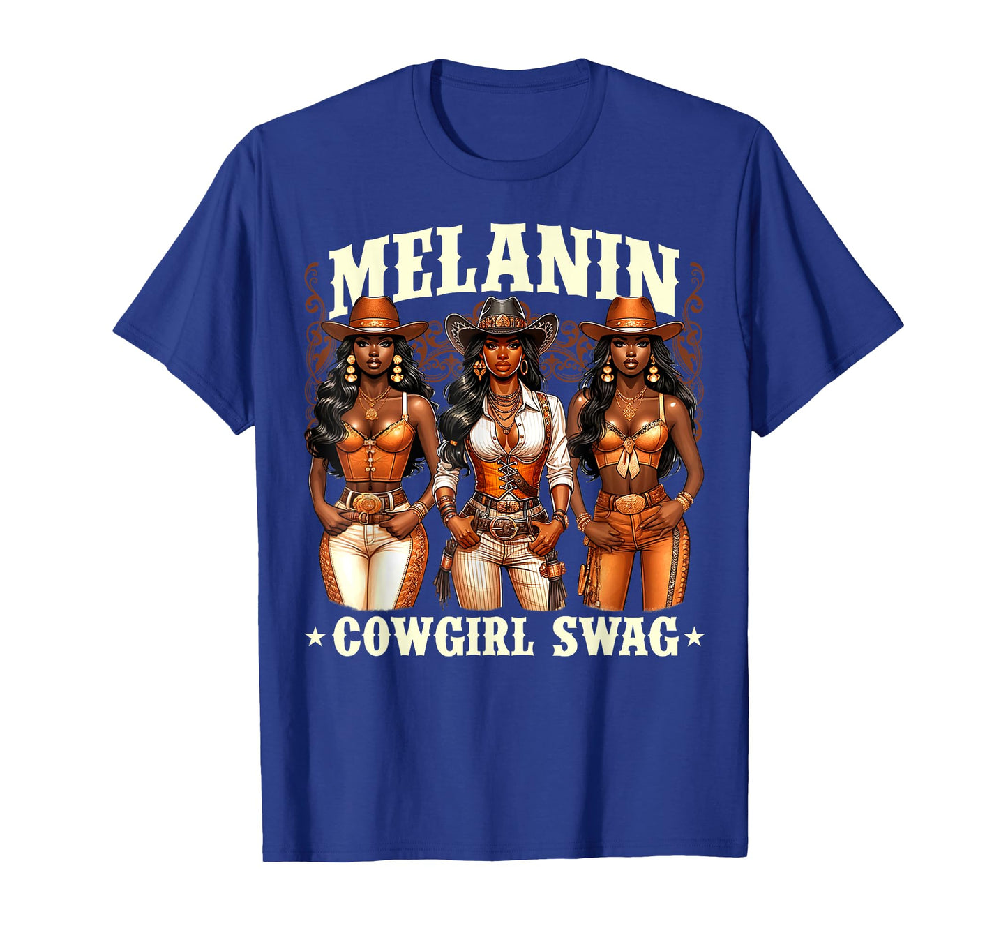 Melanin Cowgirls African Melanin Cowgirl Swag Black History T-Shirt