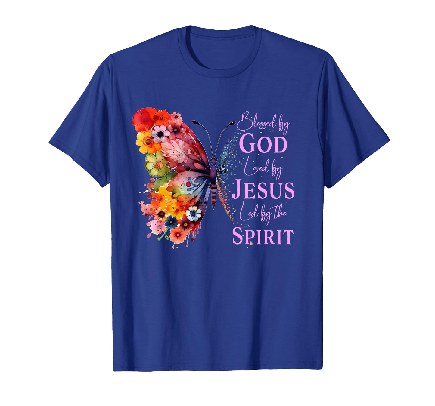 Blessed by God Loved by Jesus Butterfly Long Sleeve T-Shirt