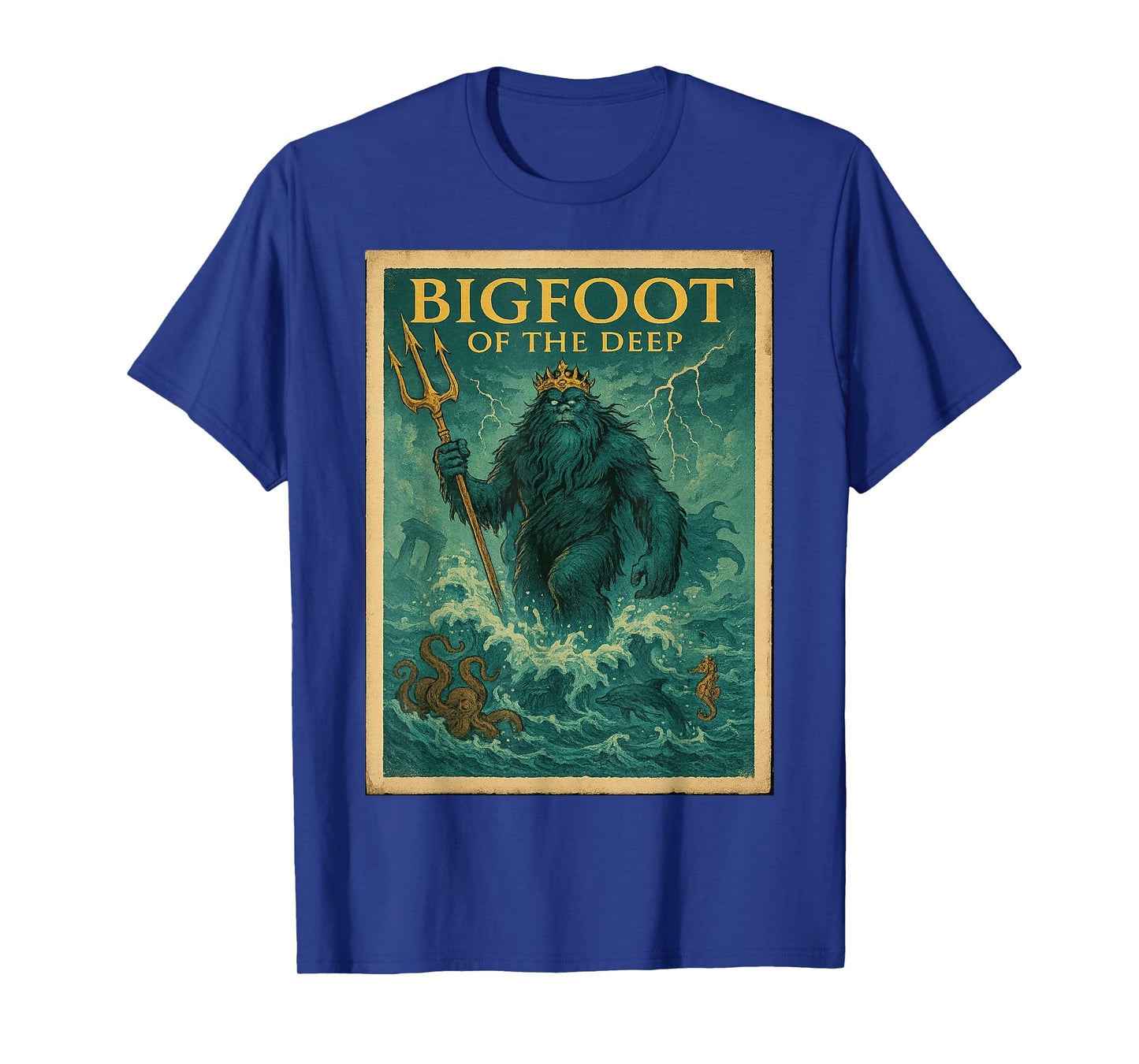 Bigfoot Poseidon Shirt | Sea God Cryptid T-Shirt