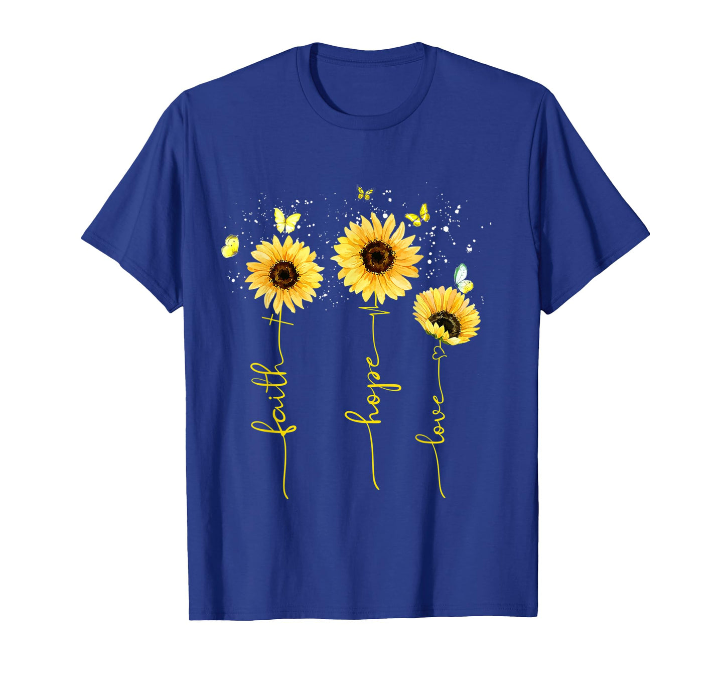 Christian for Women Sunflower Faith Hope Love Long Sleeve T-Shirt