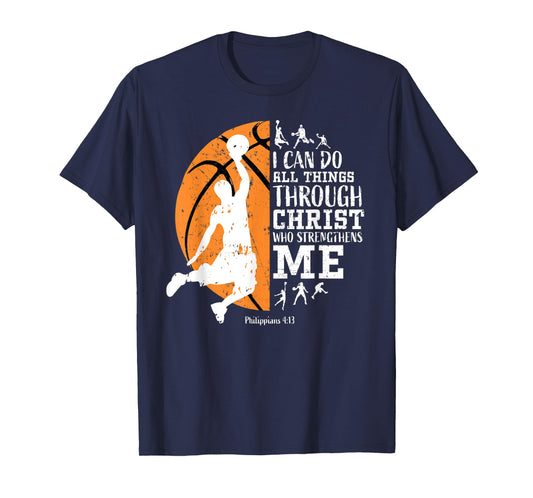 Christian Basketball Shirts Religious Athlete Gifts Verses T-Shirt