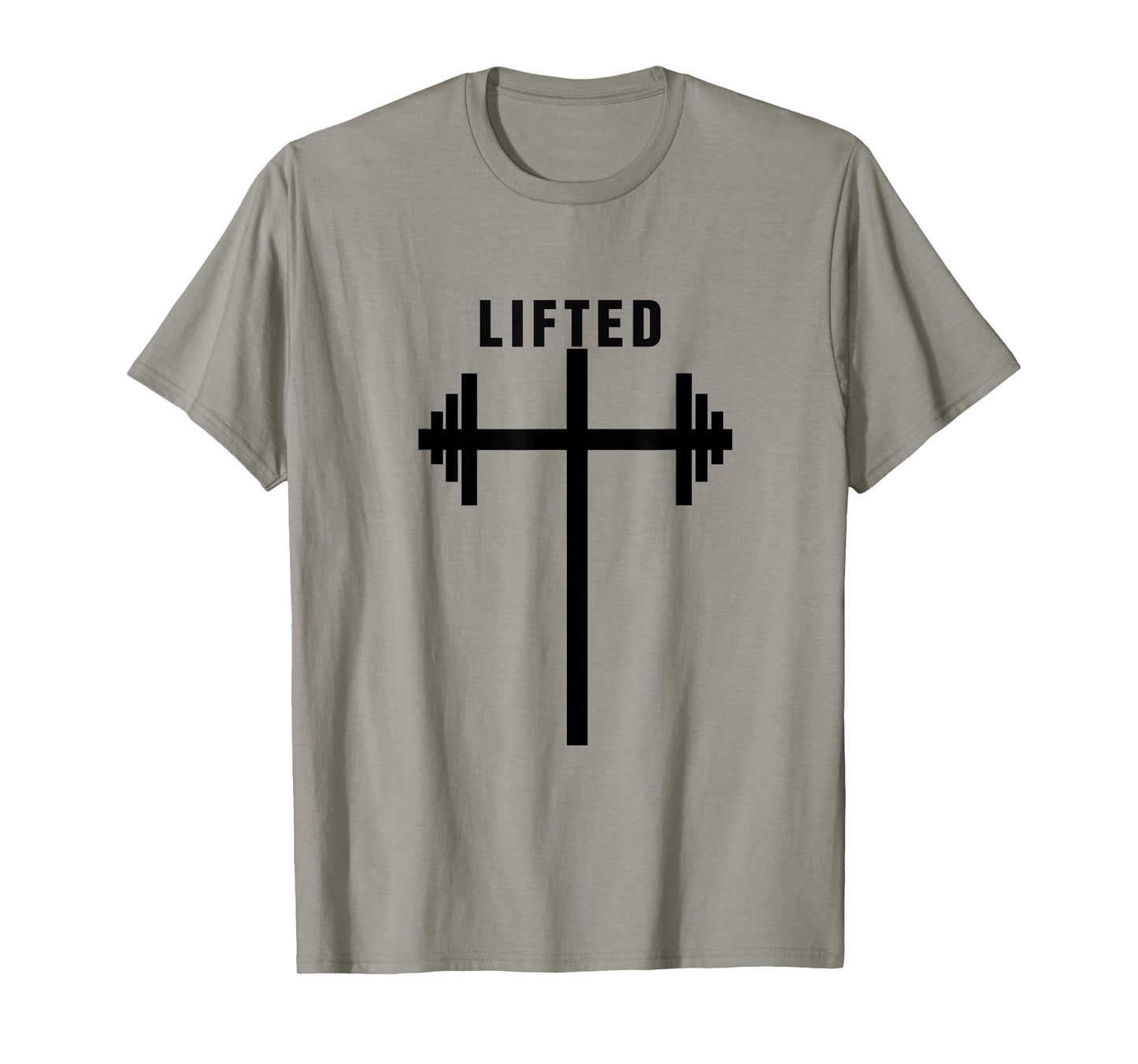 Lifted Dumbbell Barbell Cross Christian Gym Workout Lifting T-Shirt
