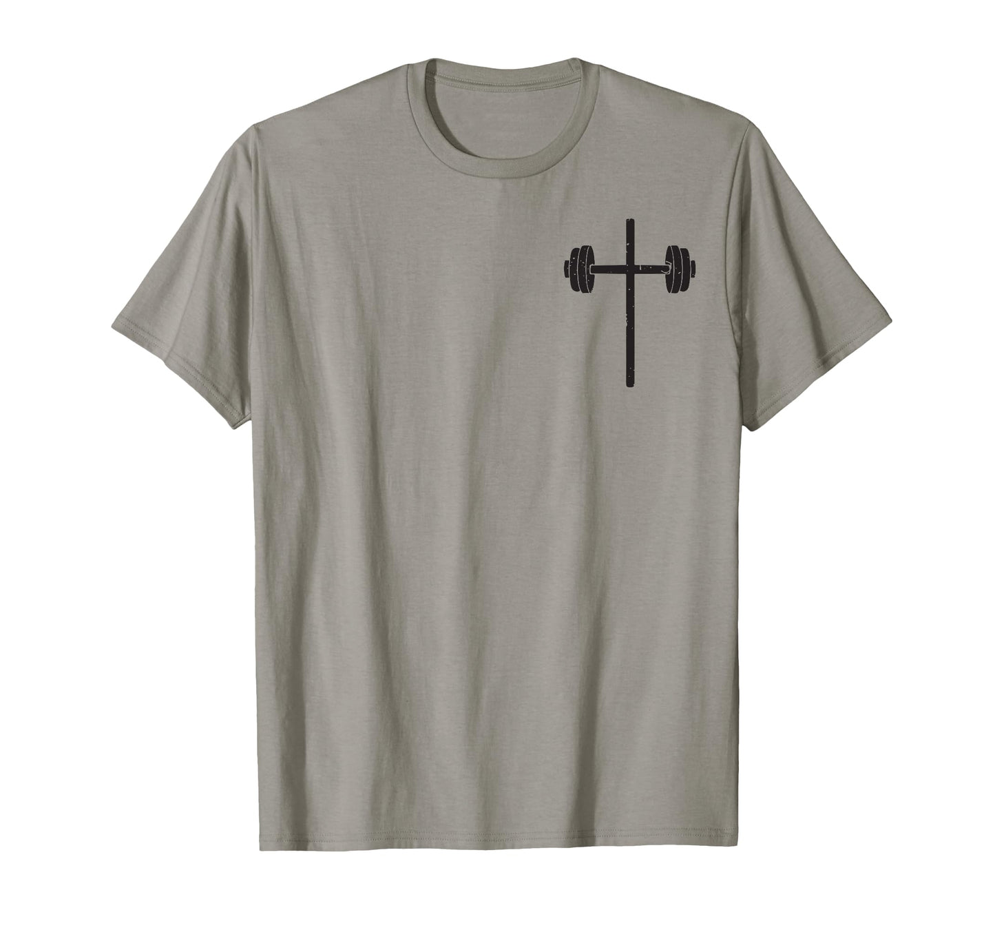 Dumbbell Cross Barbell Workout Christian Gym Faith-Fitness T-Shirt
