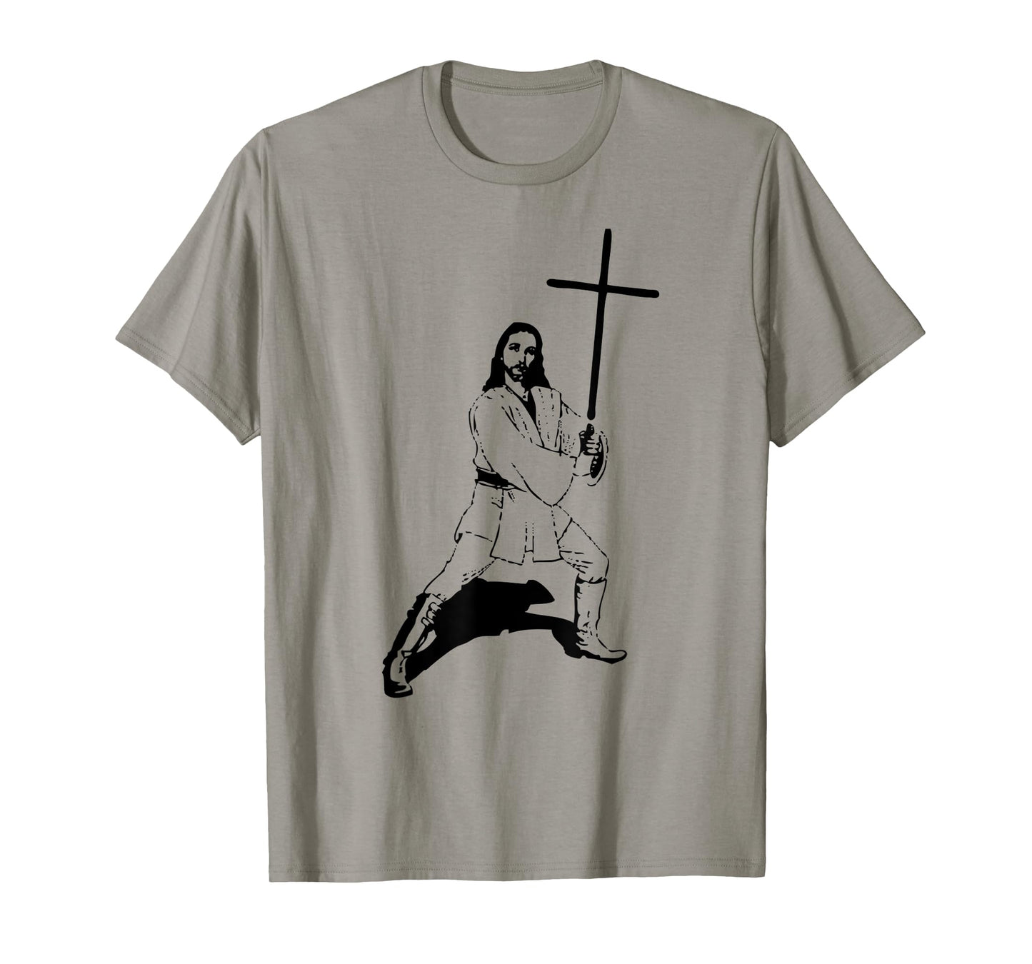 Funny Jesus With Saber - Jesus Cross Christian God & Jesus T-Shirt