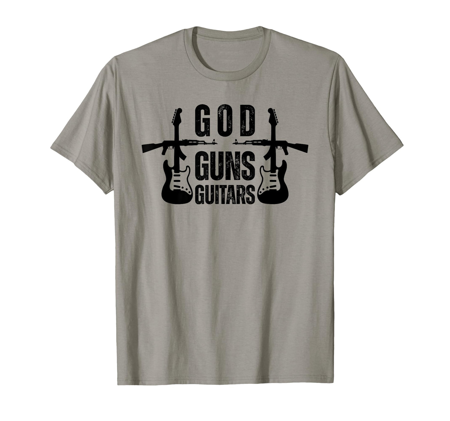God Guns Guitar Funny Christian Guitar Lover T-Shirt