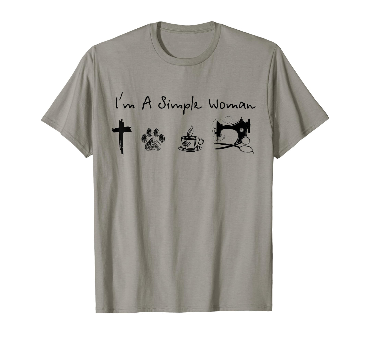 I'm a simple woman jesus dog coffee sewing T-Shirt