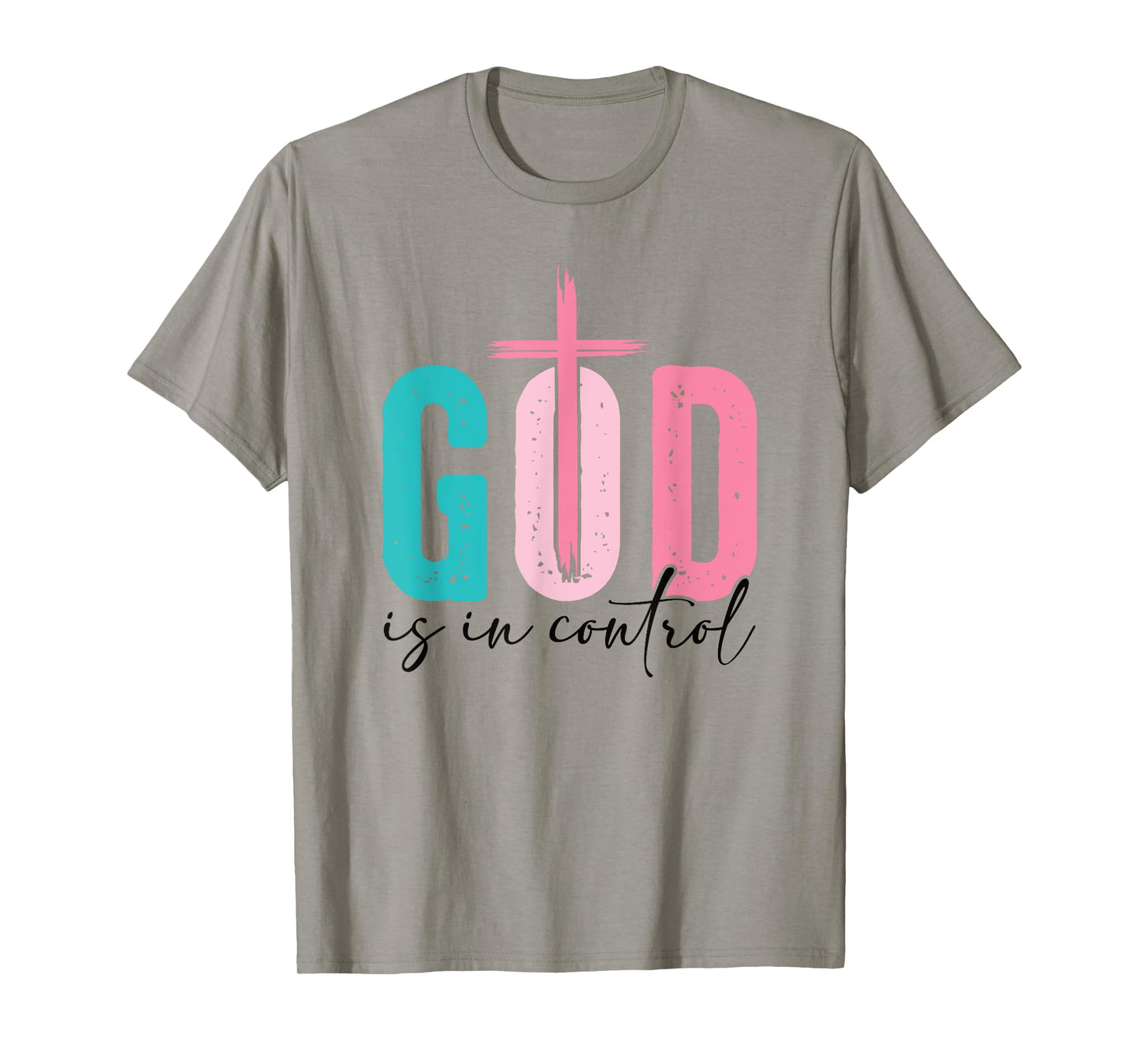 Christian Faith Shirt God is in Control Cross Religious Tee T-Shirt