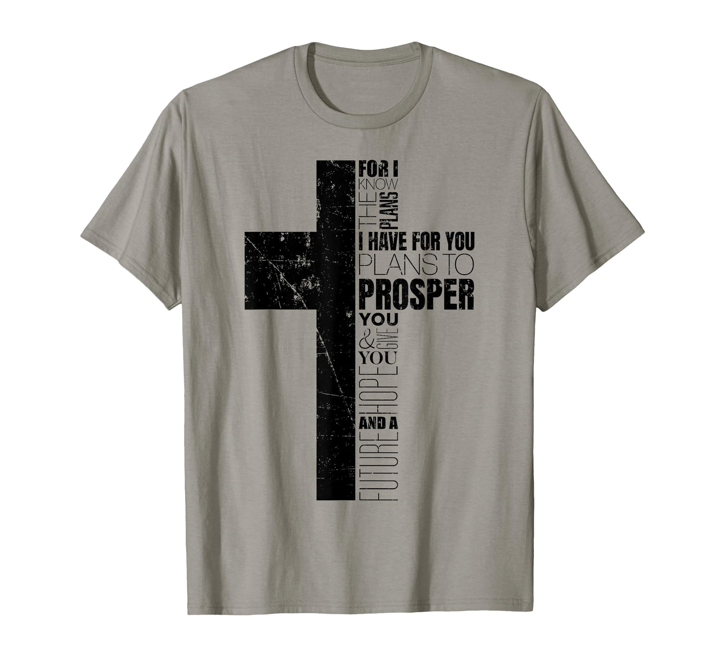 Jeremiah 29:11 Christian Bible Verse Cross Faith Graphic T-Shirt