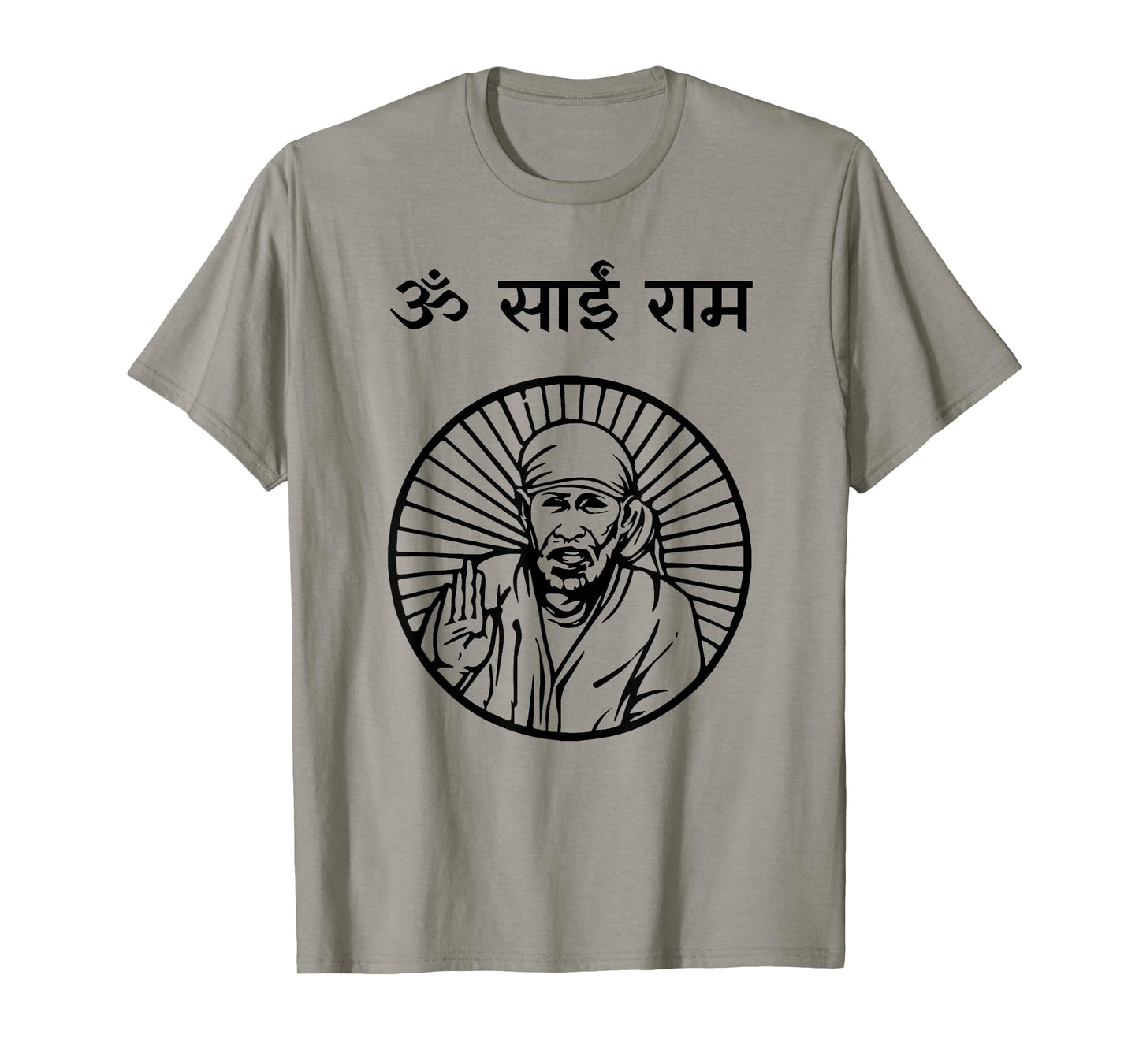 Sai Baba of Shirdi Blessing God Temple Puja Om Sai Ram Hindi T-Shirt