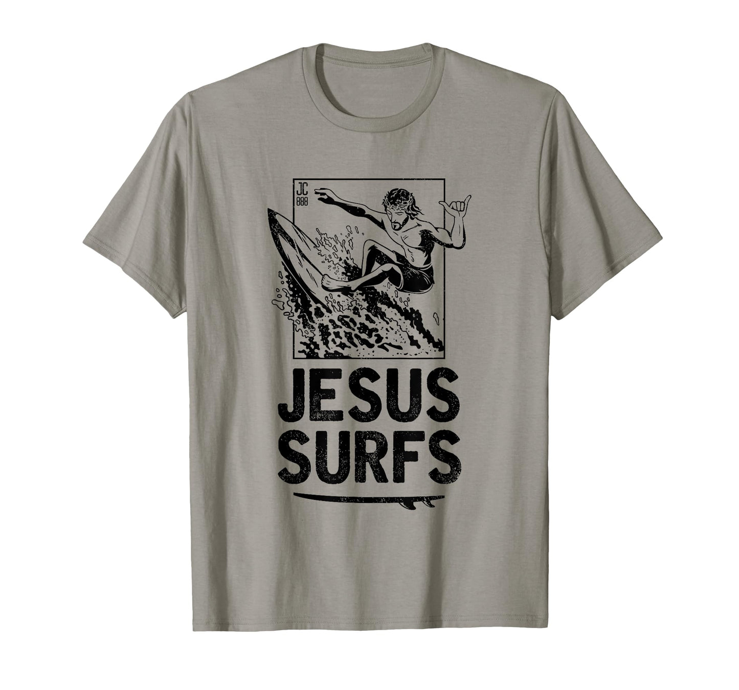 Jesus Surfs Funny Jesus Christian Surfer T-Shirt
