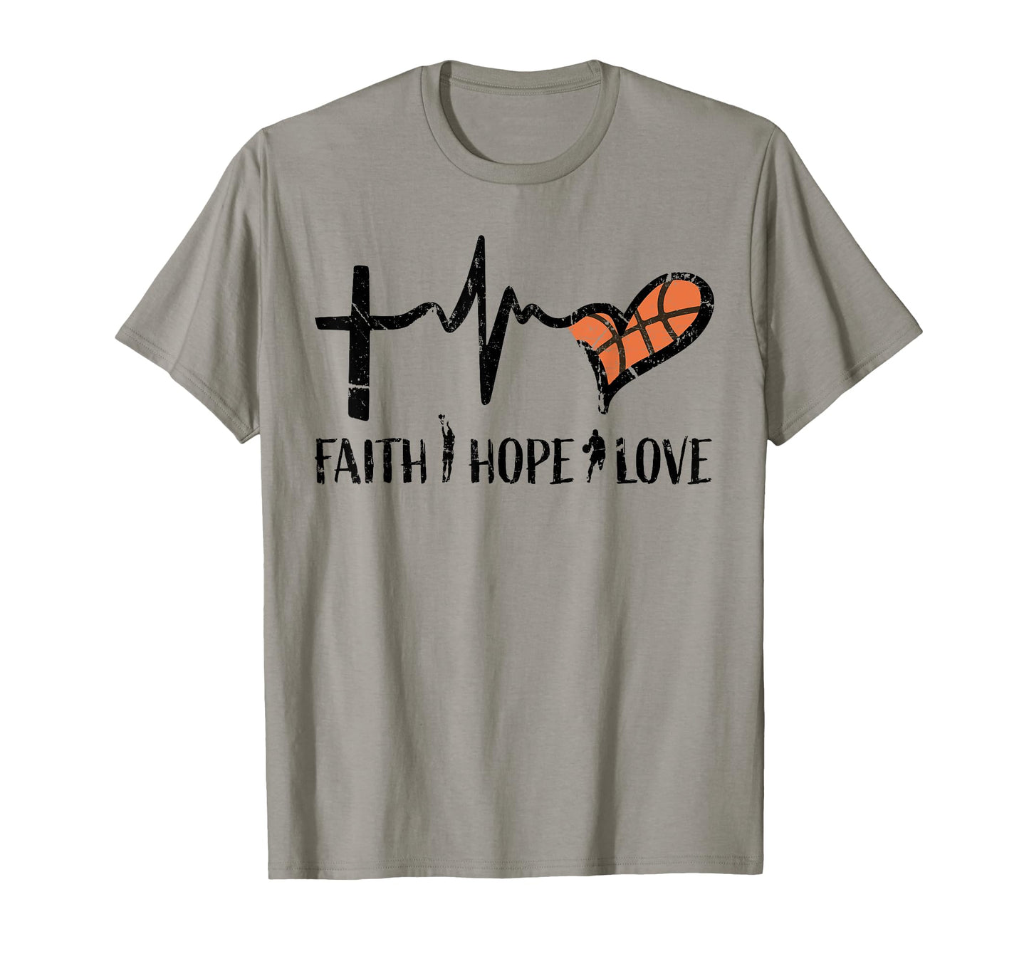 Christian Basketball Gifts Faith Hope Love Religious Kids T-Shirt