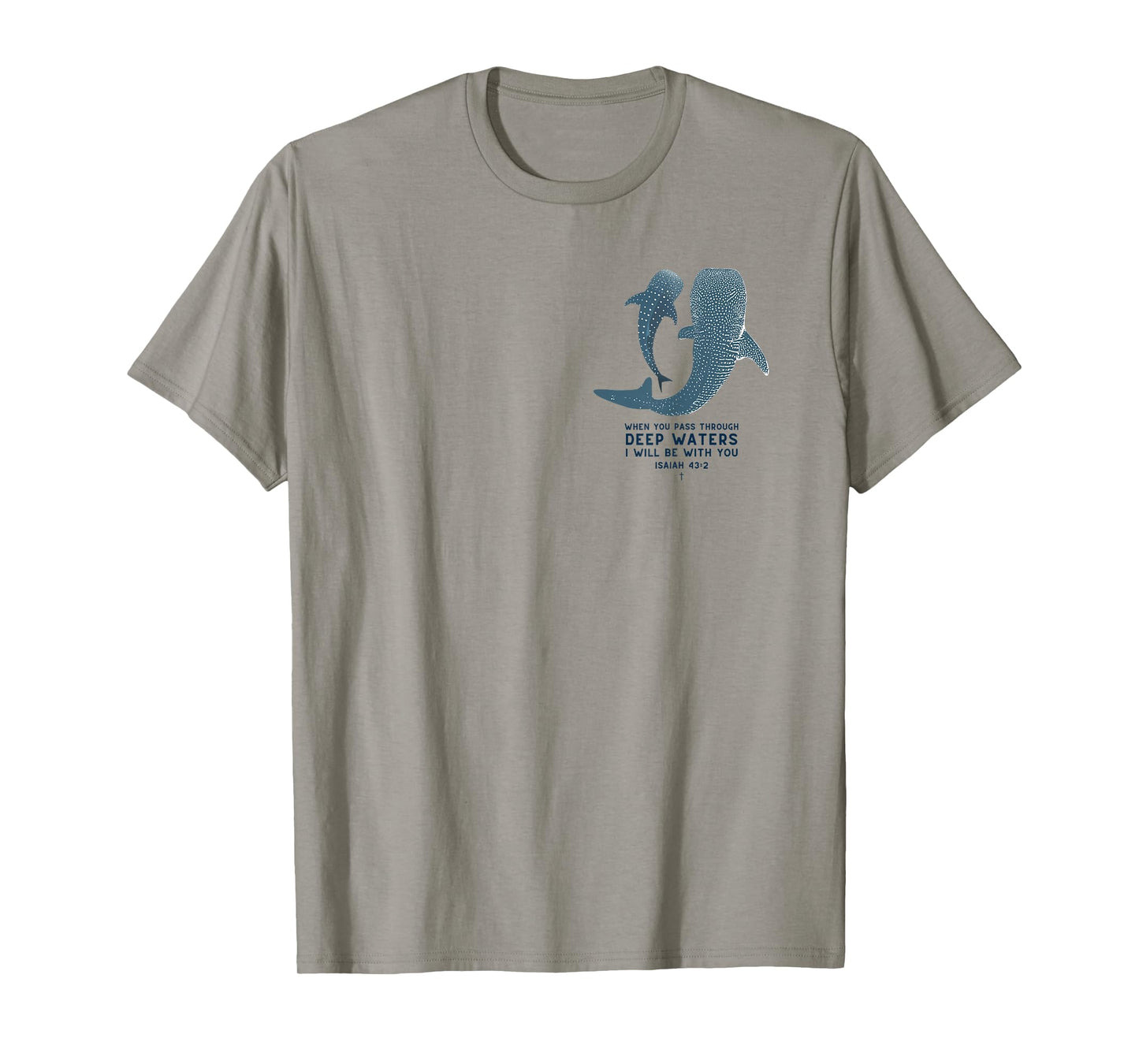 Christian Scripture Jesus Ocean Whale Shark (On Back) T-Shirt
