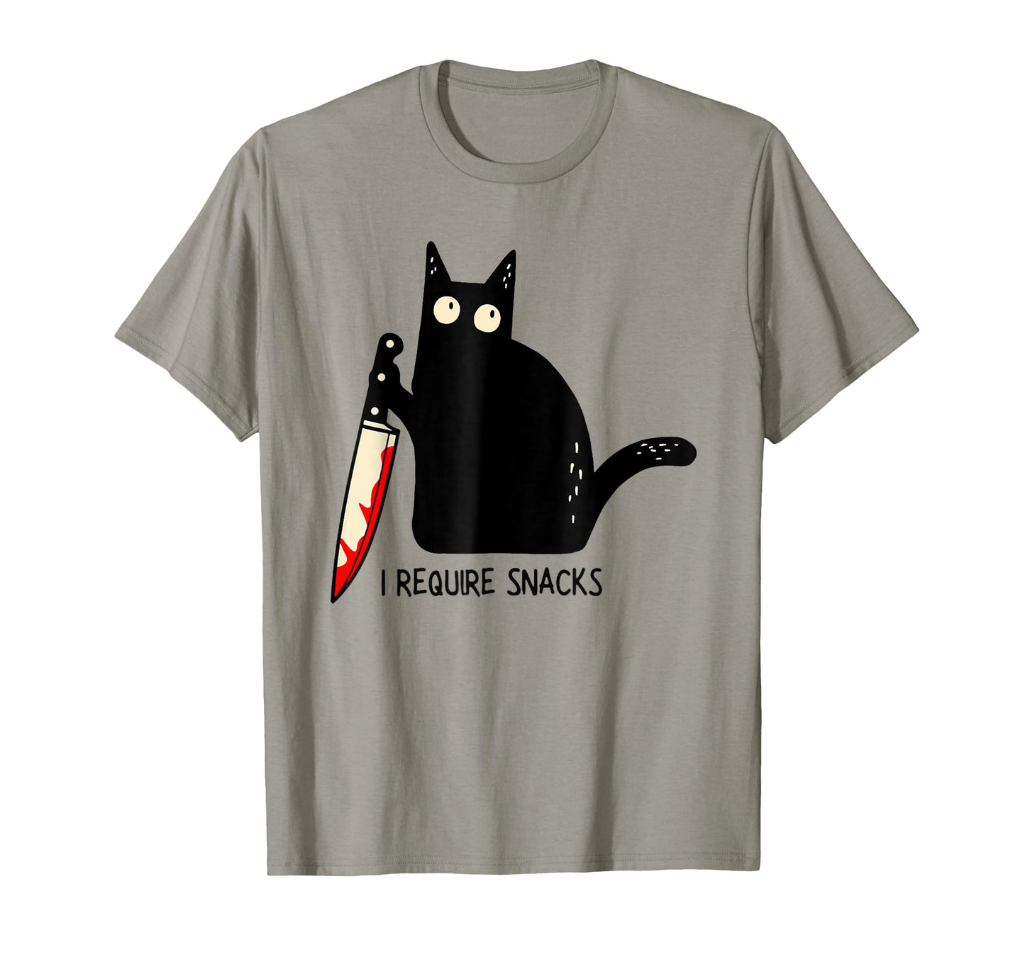 Funny Cat Meme I Require Snacks Design Men Women Kids T-Shirt