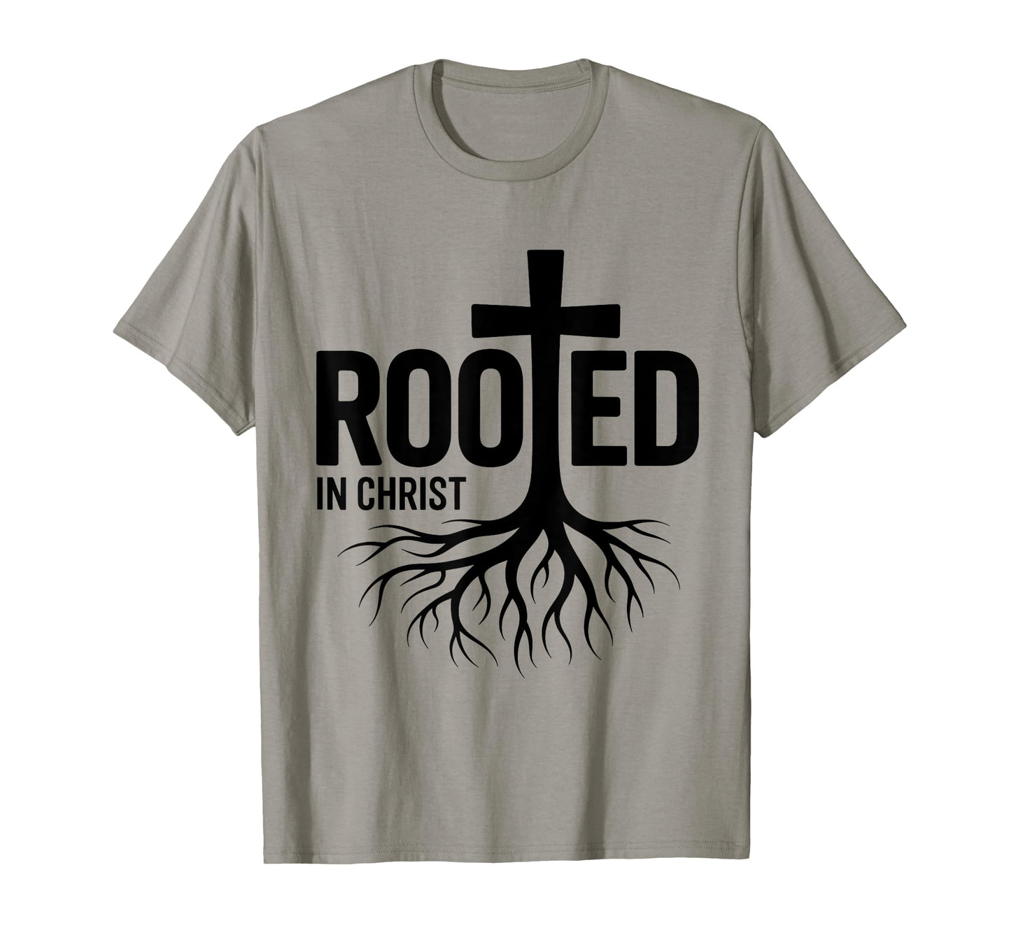 Rooted in Christ Jesus Christian Faith Cross T-Shirt