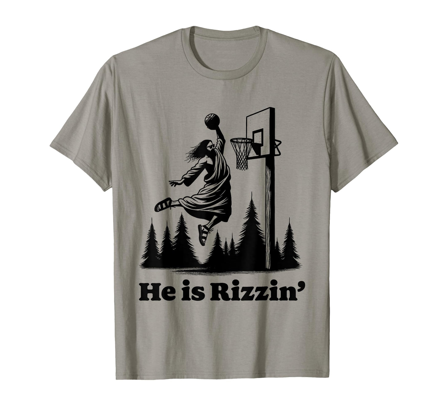 He Is Risen Meme Jesus Playing Basketball Funny Easter T-Shirt