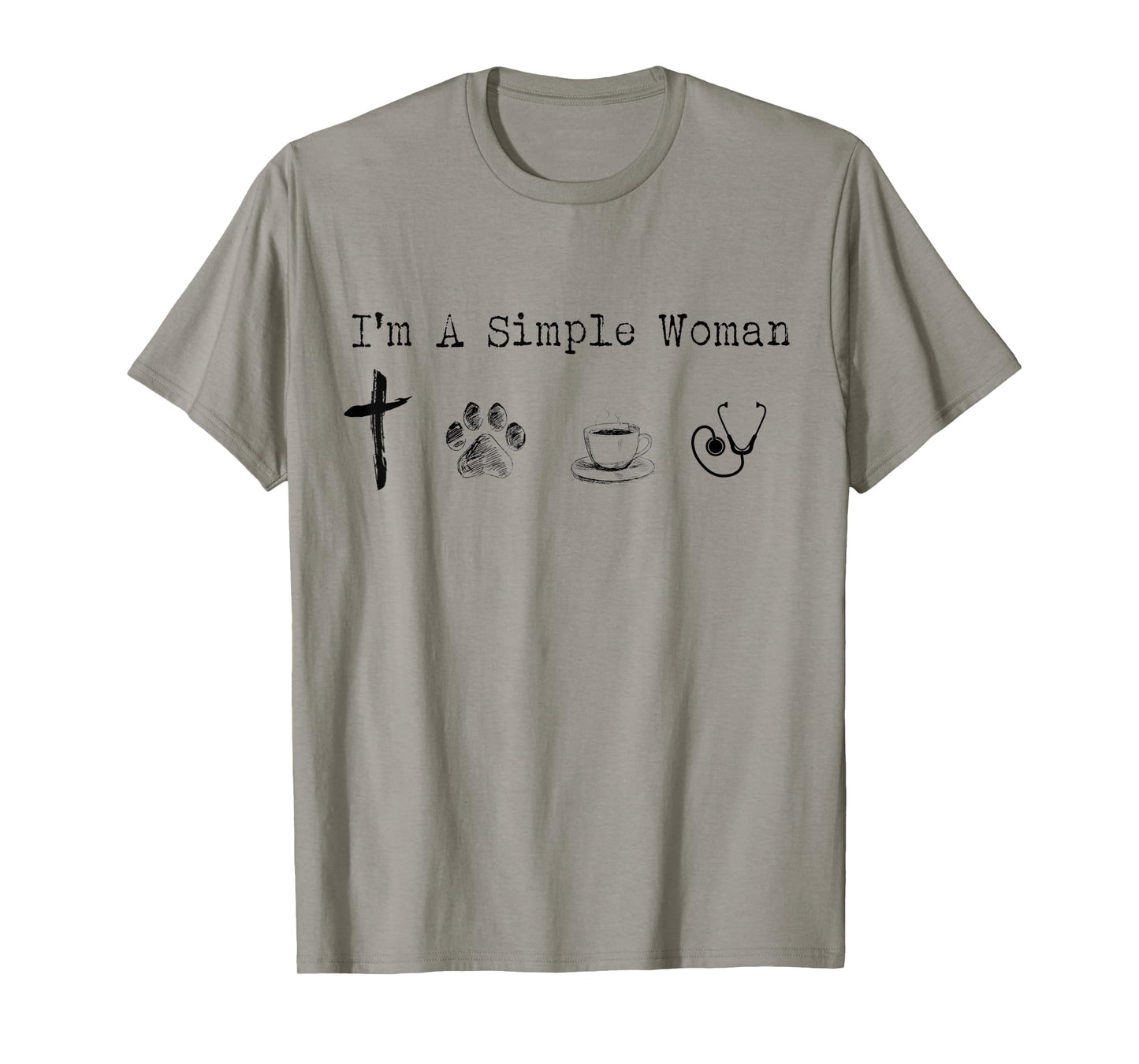 I'm A Simple Woman Jesus Dogs Coffee Nurse Funny T-Shirt