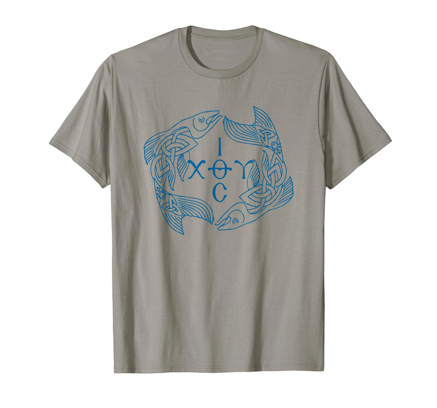 Funny Orthodox Blue Ichthys Jesus Christ Son of God Saviour T-Shirt