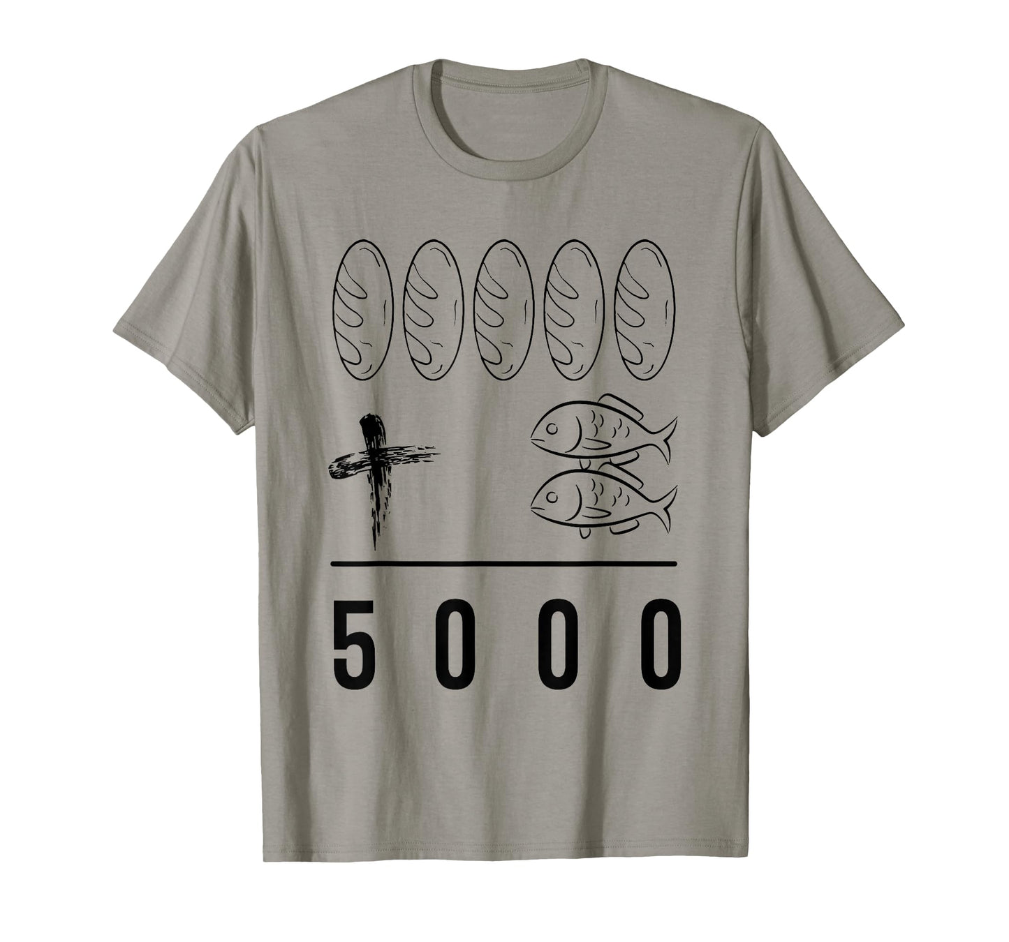 Retro Five Loaves Plus Two Fish Equals 5000 Christian T-Shirt