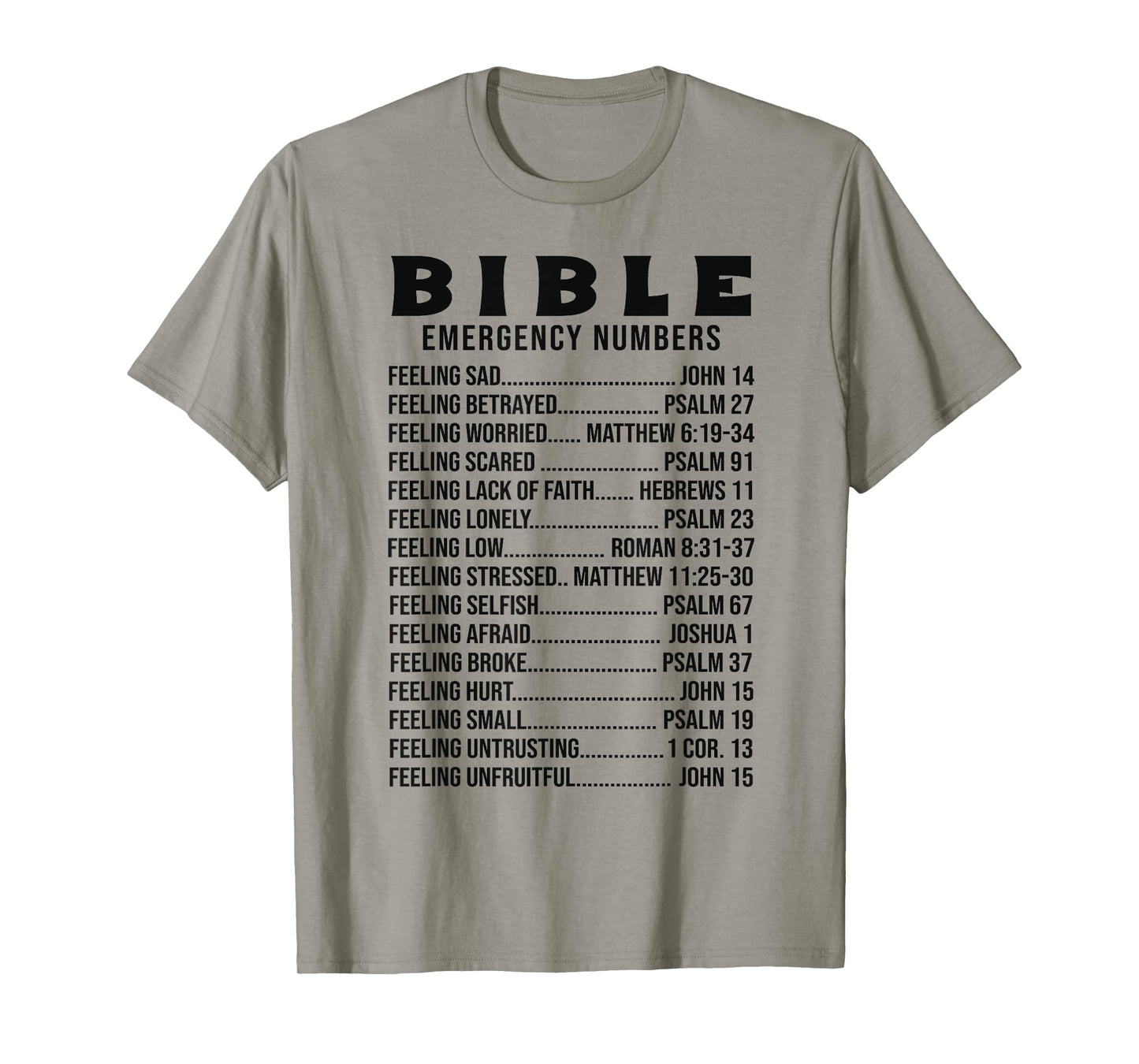Bible Emergency Numbers Scripture Quotes TShirt Men Women T-Shirt