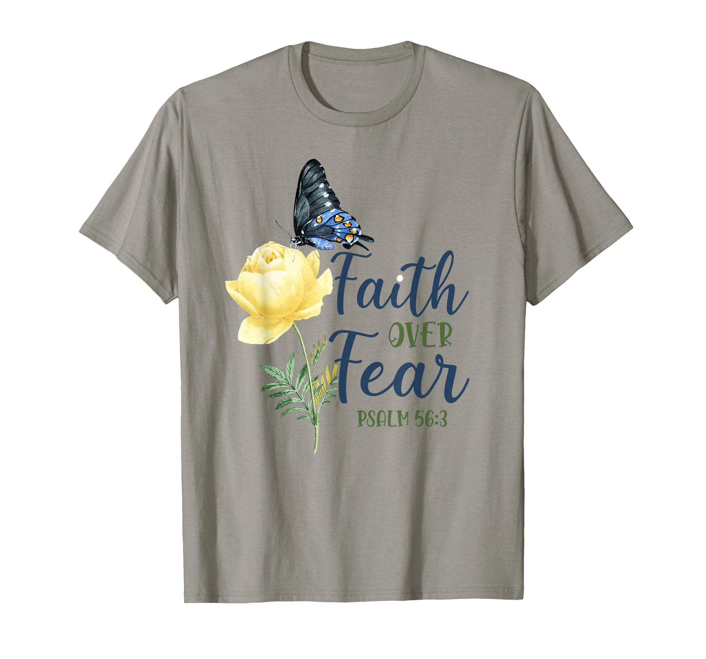 Christian Bible Verse Quote Butterfly Rose Flower Psalm 56:3 T-Shirt