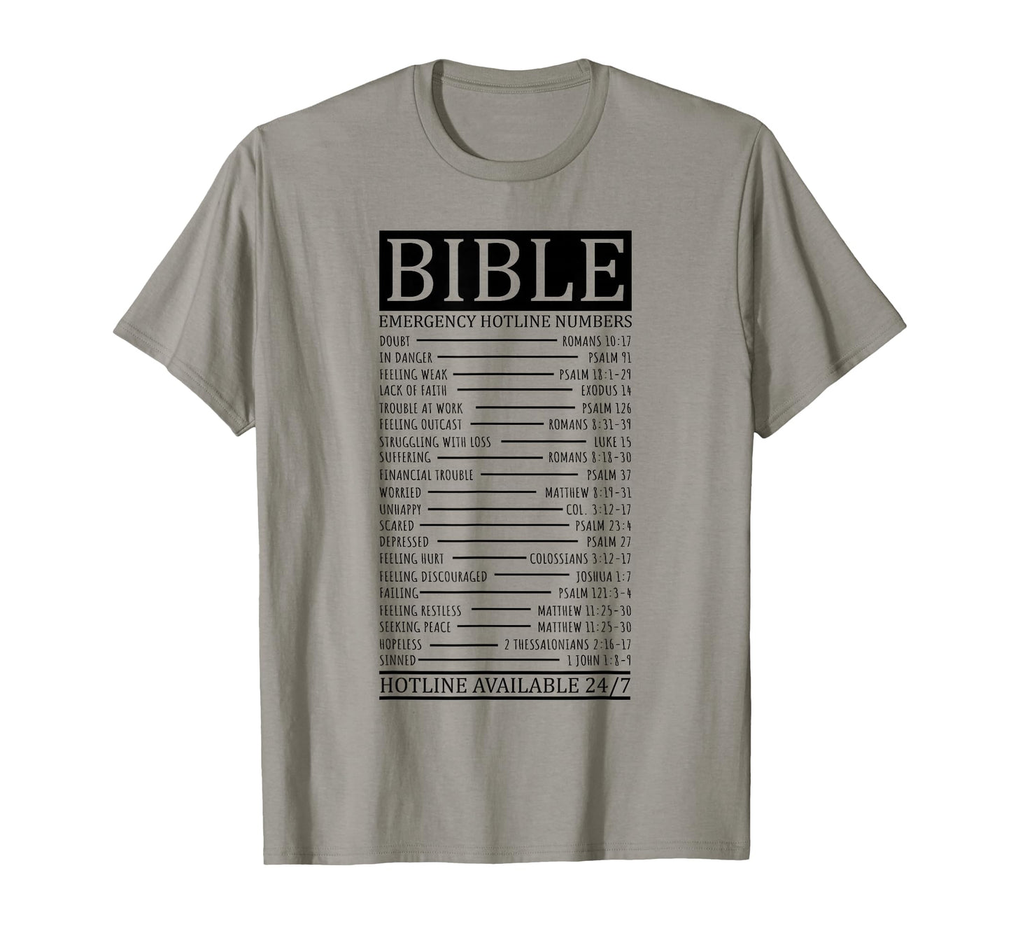 Bible Emergency Hotline Numbers | Christian T-Shirt