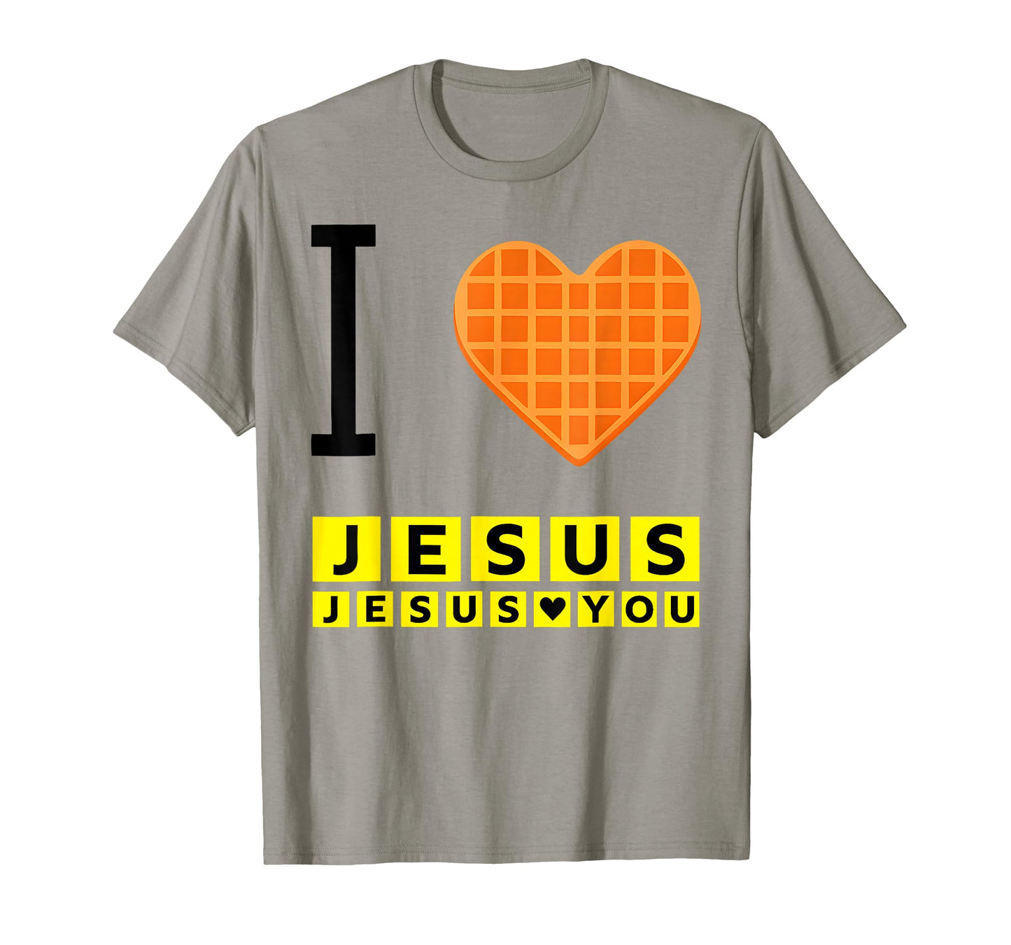 I Love Jesus Waffle Heart Funny Christian Breakfast T-Shirt