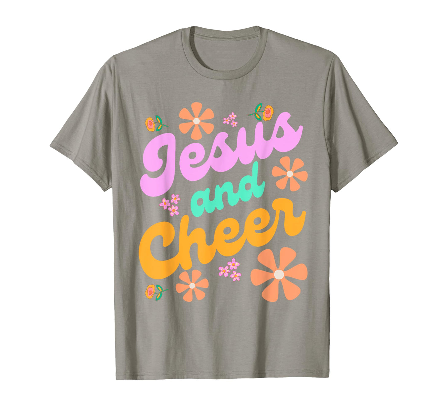 Jesus and Cheer Cheerleading Coach Funny Groovy y2k Chrstian T-Shirt