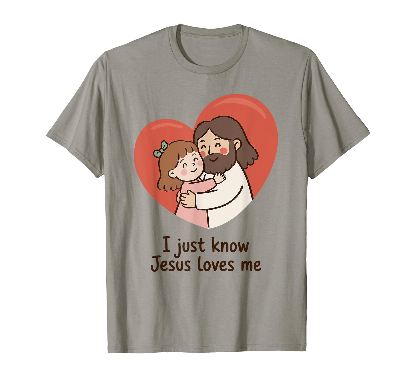 Jesus Hug with Child Heart Cute Christian Message T-Shirt