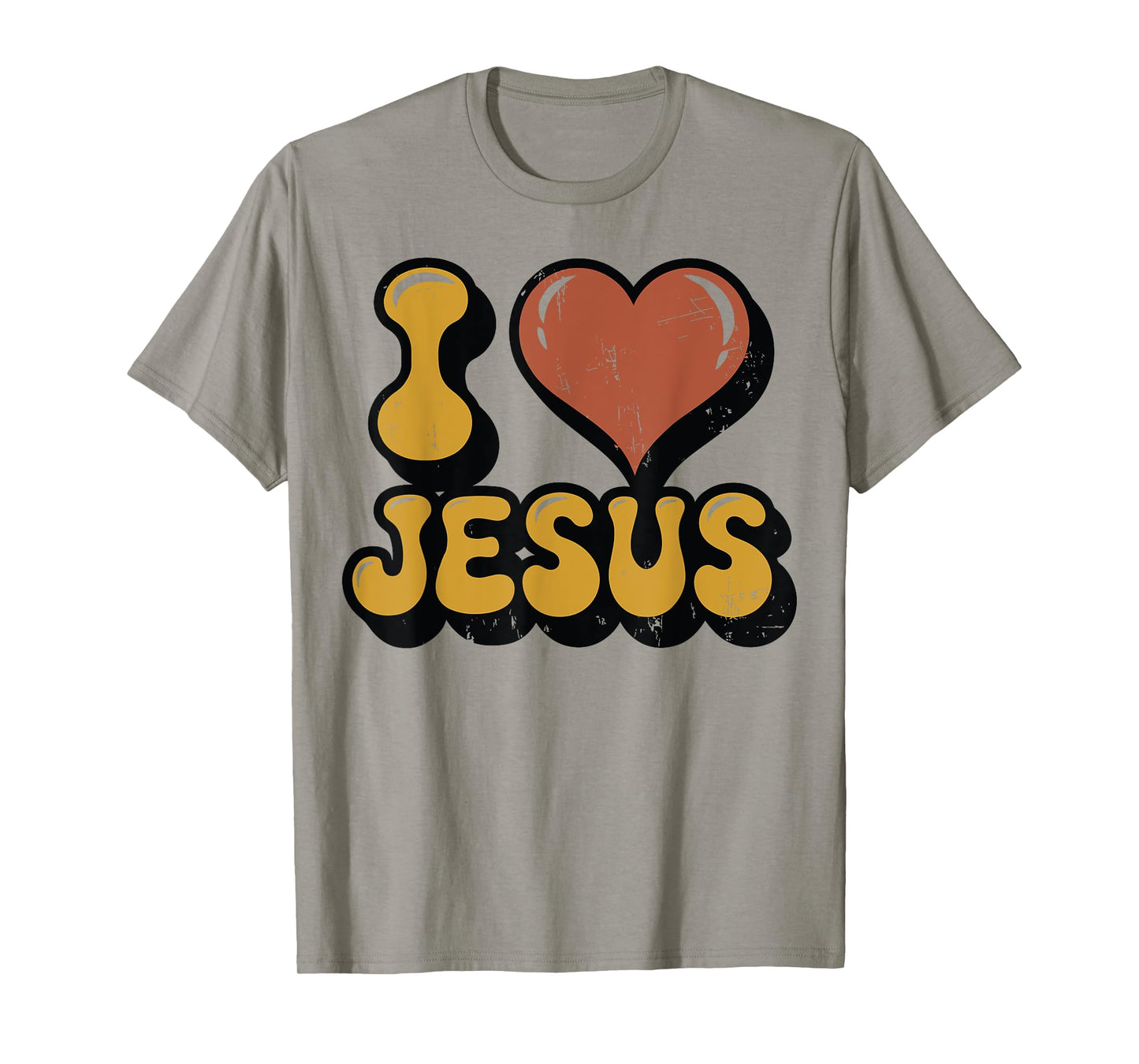 Vintage Distressed I Love Jesus I Heart Jesus Rustic Faith T-Shirt