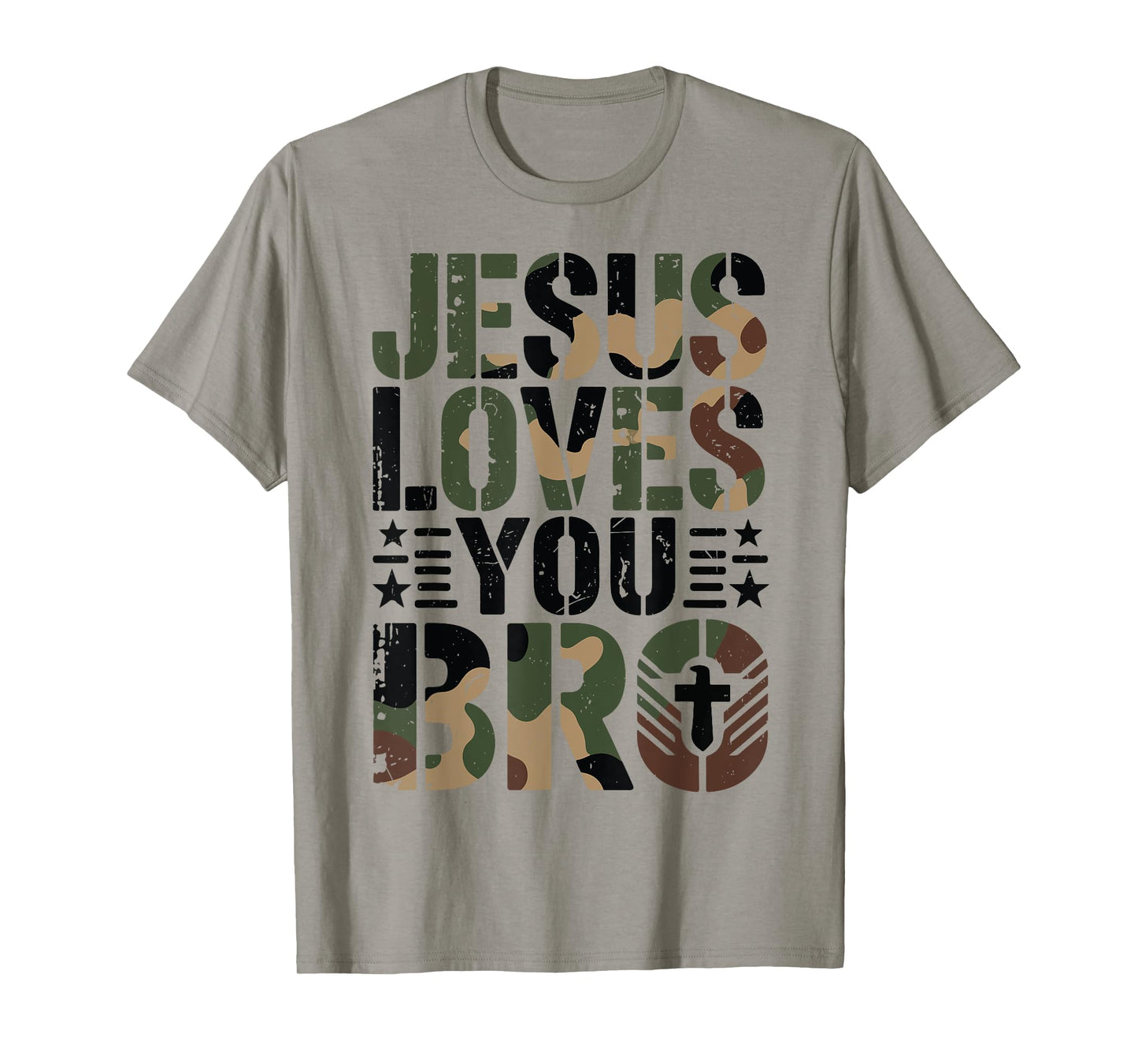 Youth Boy Jesus Loves You Bro Camo Christian Funny Teen Girl T-Shirt