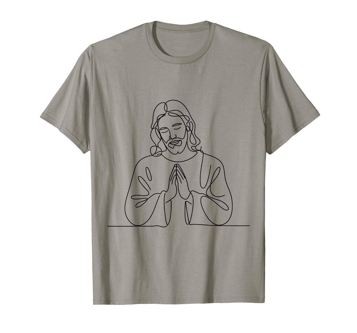Inspirational Jesus Praying Line Art Christian Religious T-Shirt