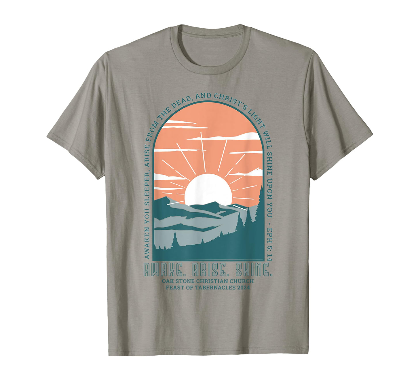 Oak Stone Feast of Tabernacles Awake Arise Shine Window T-Shirt