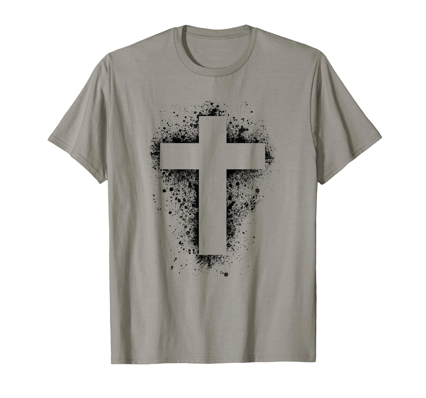 Paint Splatter, Distressed Crucifix t-shirt, cross, church T-Shirt