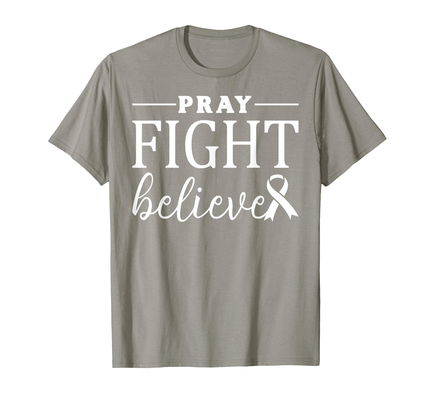 Pray Fight Believe Breast Cancer Awareness Christian Faith T-Shirt