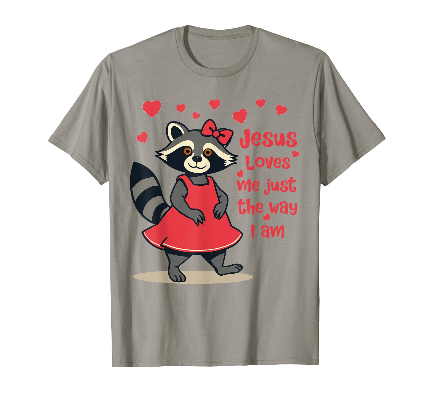 Christian Kids Racoon Jesus Loves Me Just The Way I Am T-Shirt
