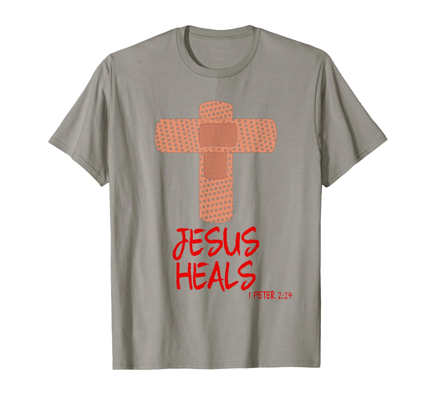 JESUS HEALS Christian Cross Nurse Mom Women Wife Gift T-Shirt
