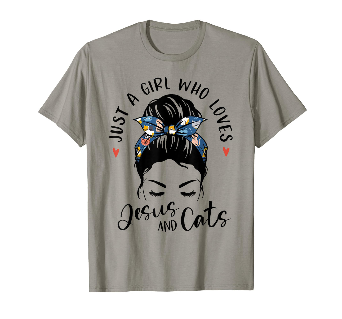 Just A Girl Who Loves Jesus And Cats Christian Gifts Kitty T-Shirt