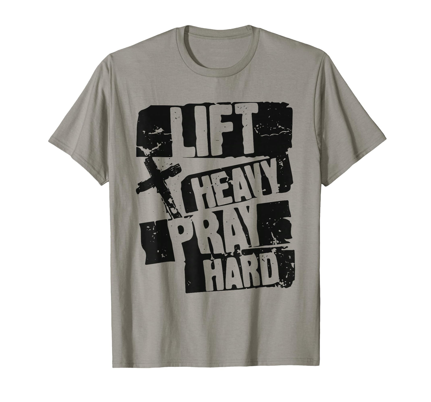 Lift Heavy Pray Hard Jesus Gym Weightlifter Deadlift T-Shirt