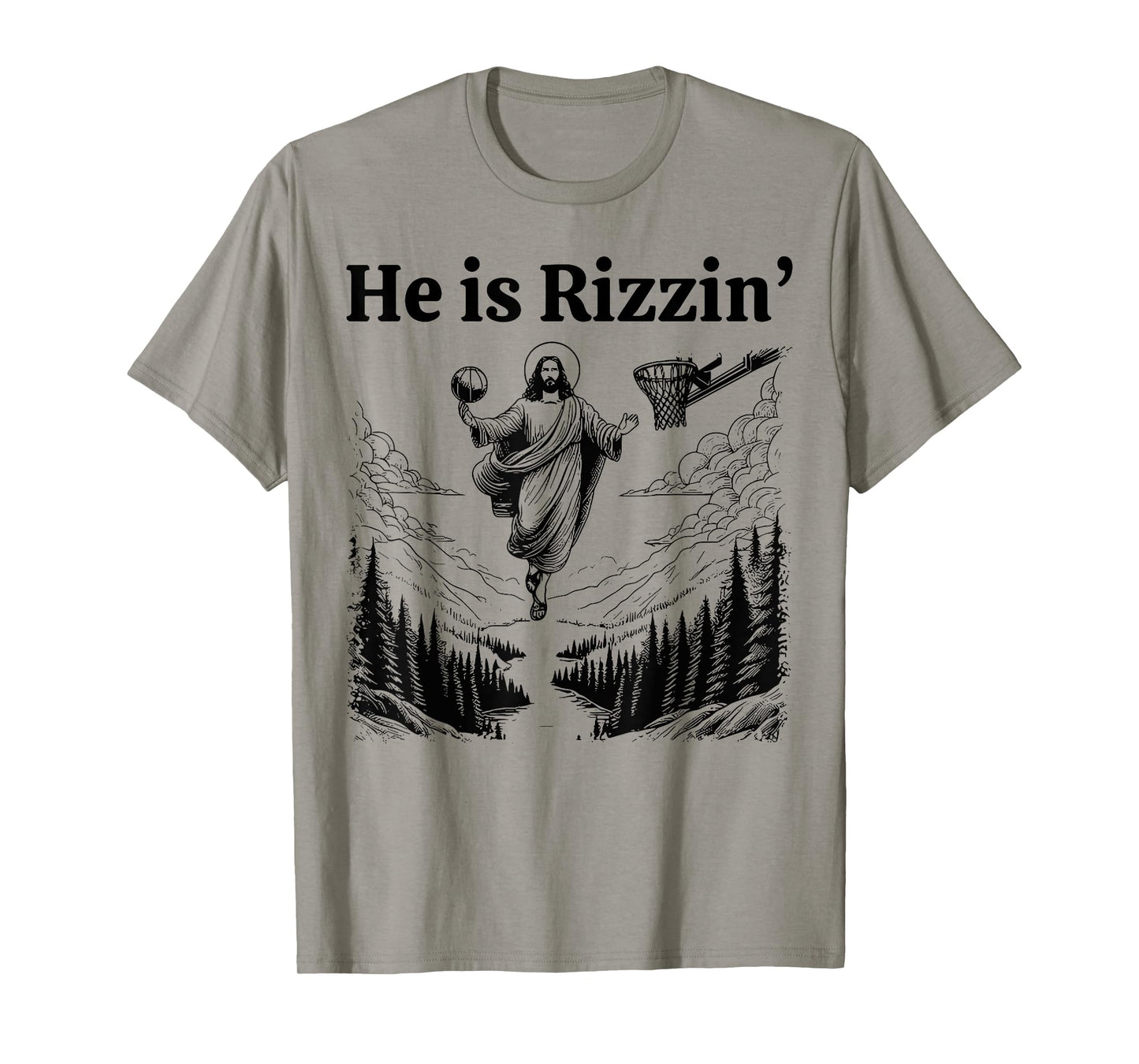 He Is Rizzin Funny Kids Easter Day Retro Christian Religious T-Shirt