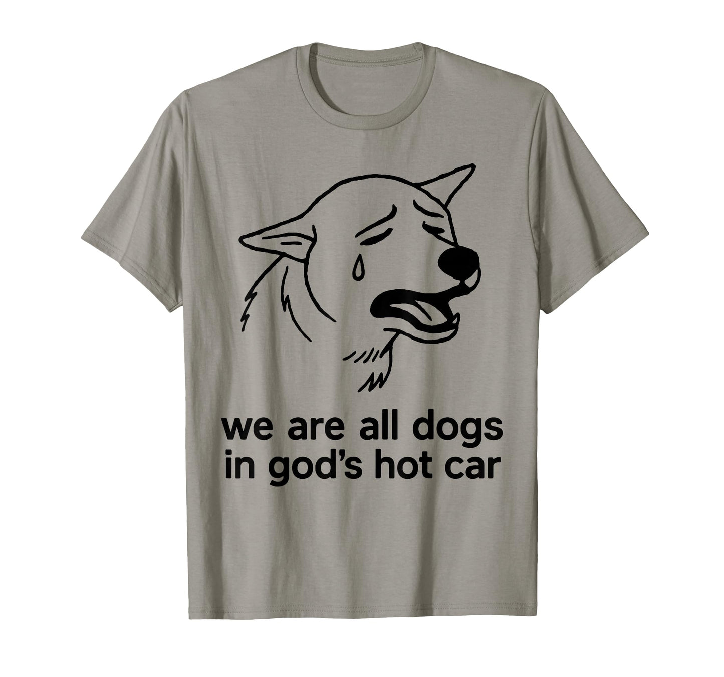 We are All Dogs in God's Hot Car Funny Dog Meme T-Shirt