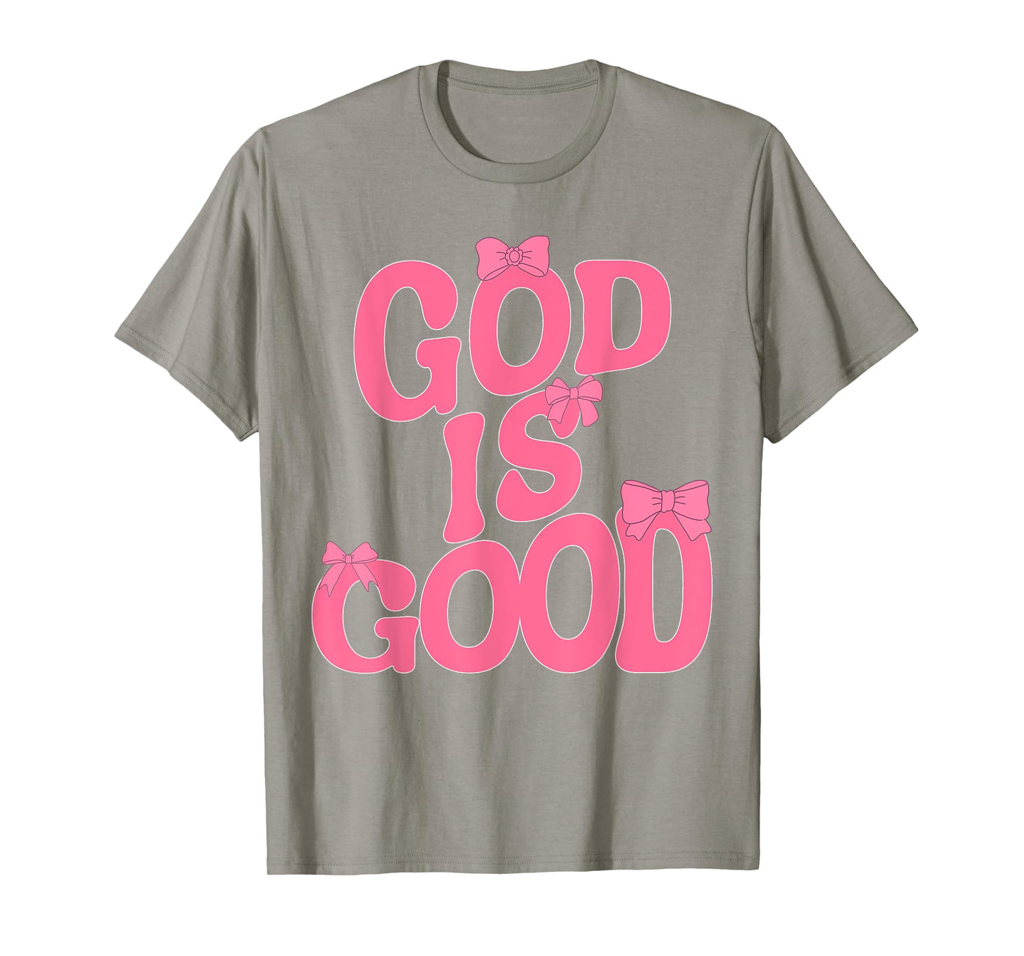 God Is Good Pink Bow Christian Jesus Girl Sister Daughter T-Shirt