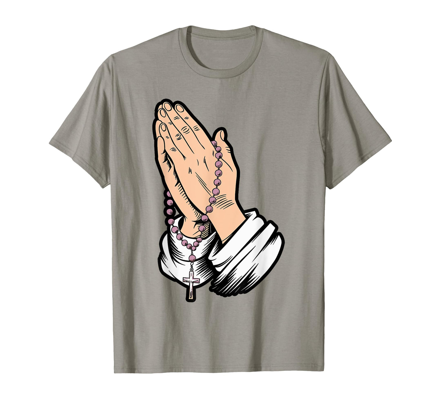 Rosary Praying Hands Faith Religious Christian Catholic T-Shirt