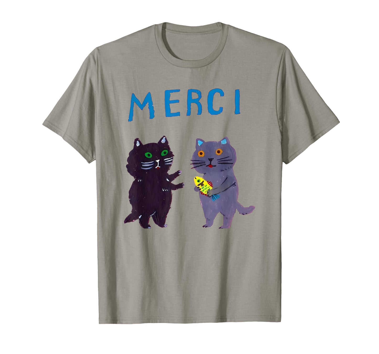 merci cat funny T-Shirt for Men Women