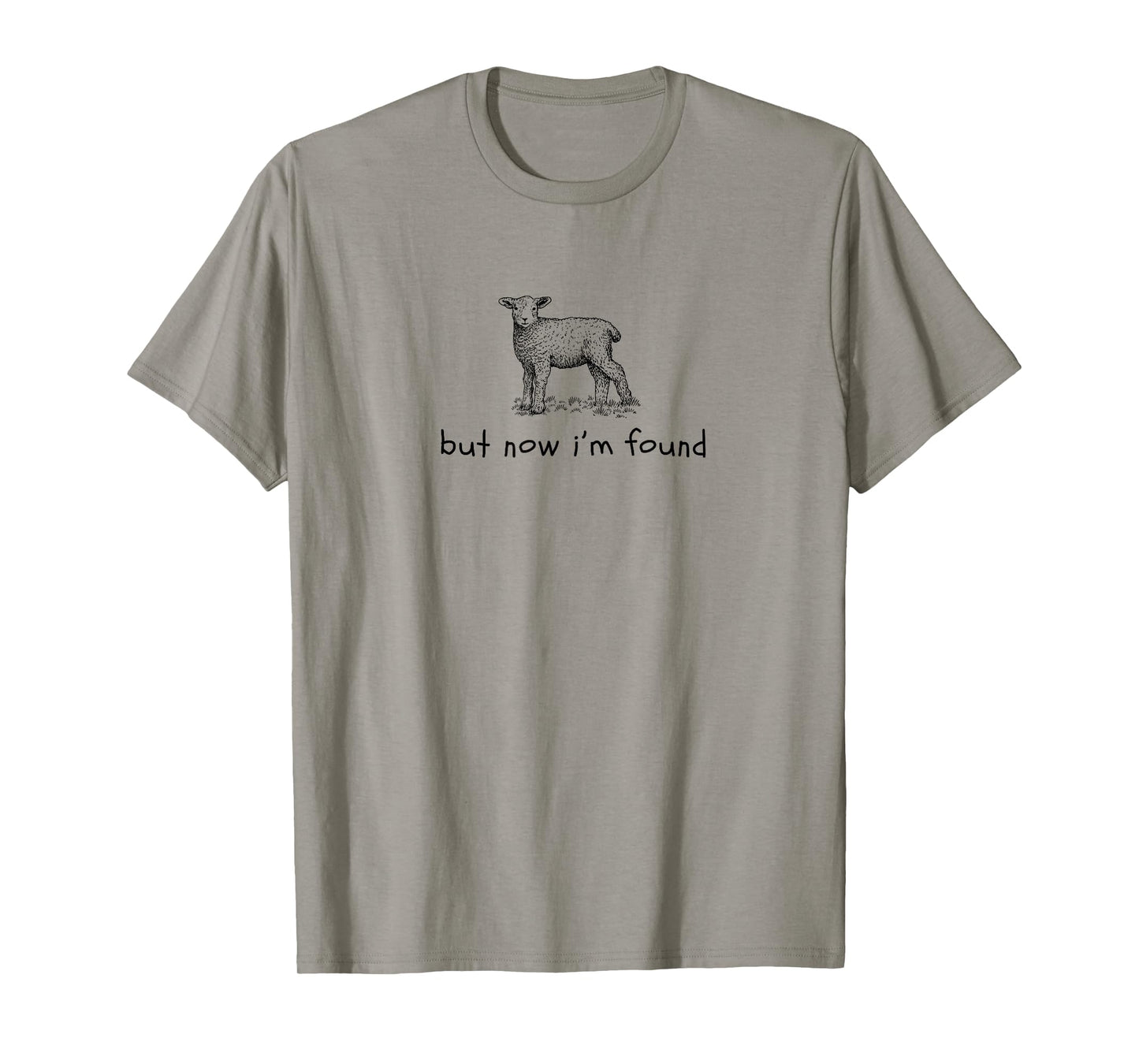But Now I'm Found Lamb Sheep Minimalistic Christian Tee T-Shirt