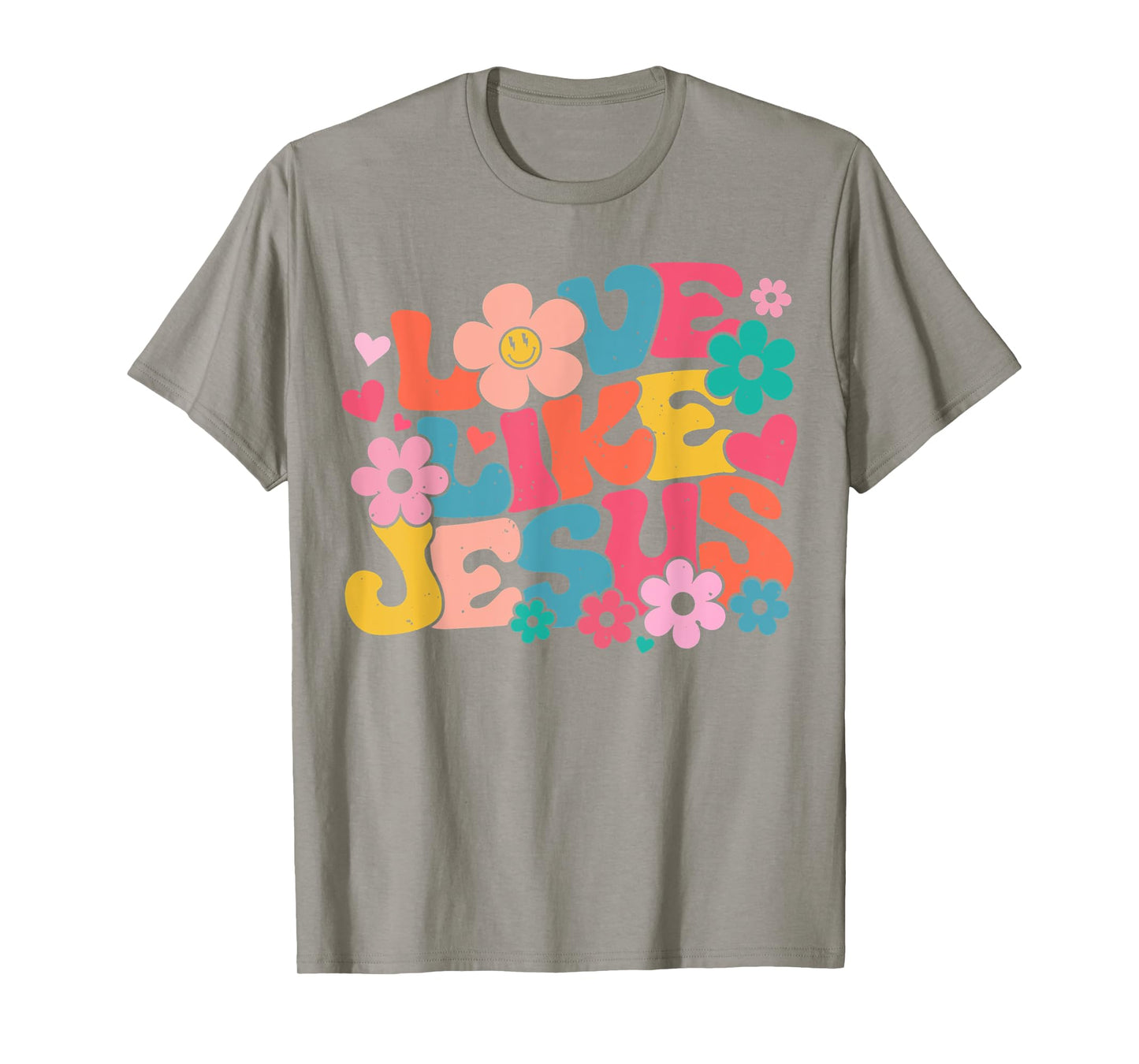 Love Like Jesus Christian Bible Verse Trendy Floral Heart T-Shirt