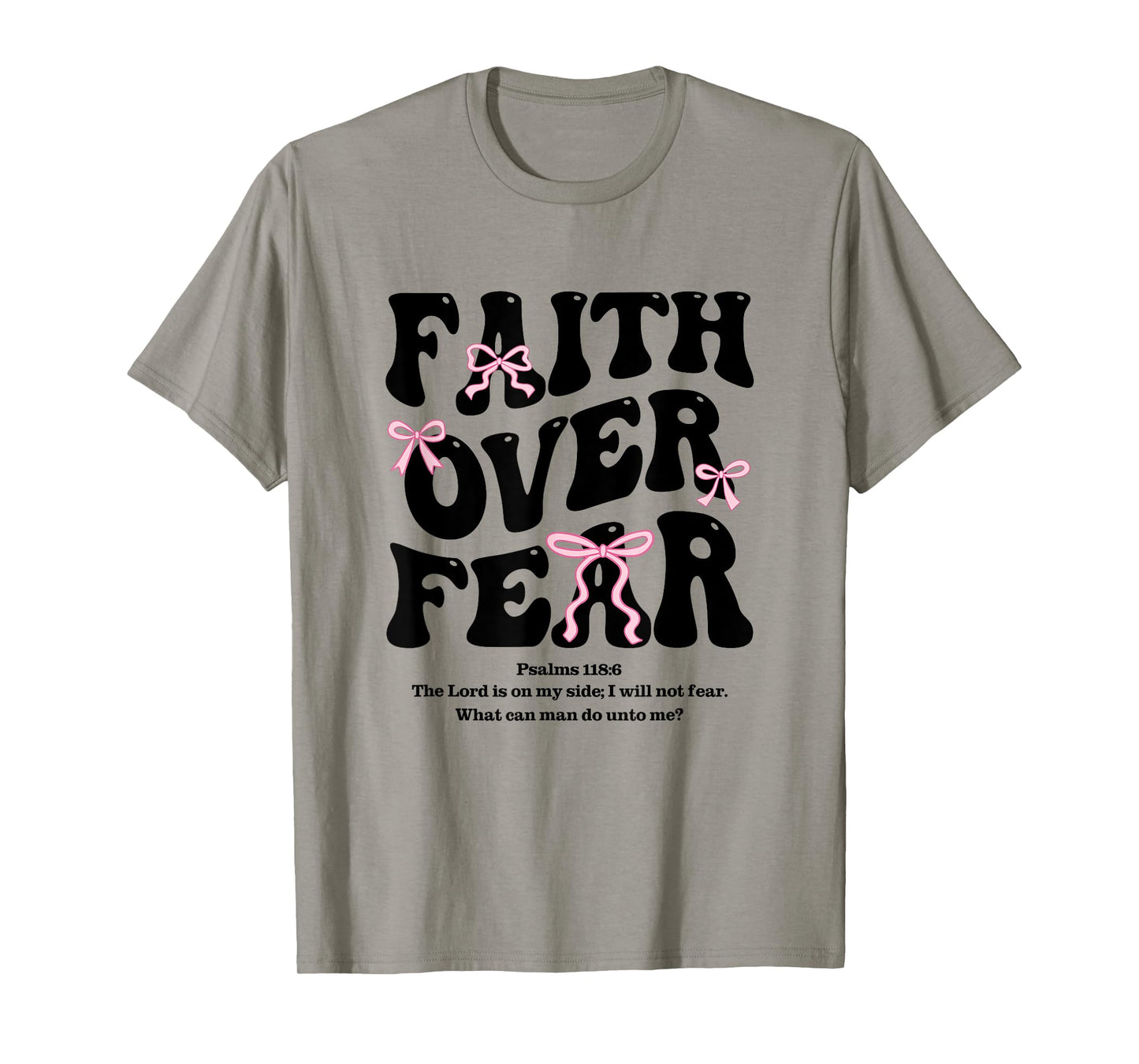 Faith Over Fear Christian Coquette Bow Women Bible Religious T-Shirt