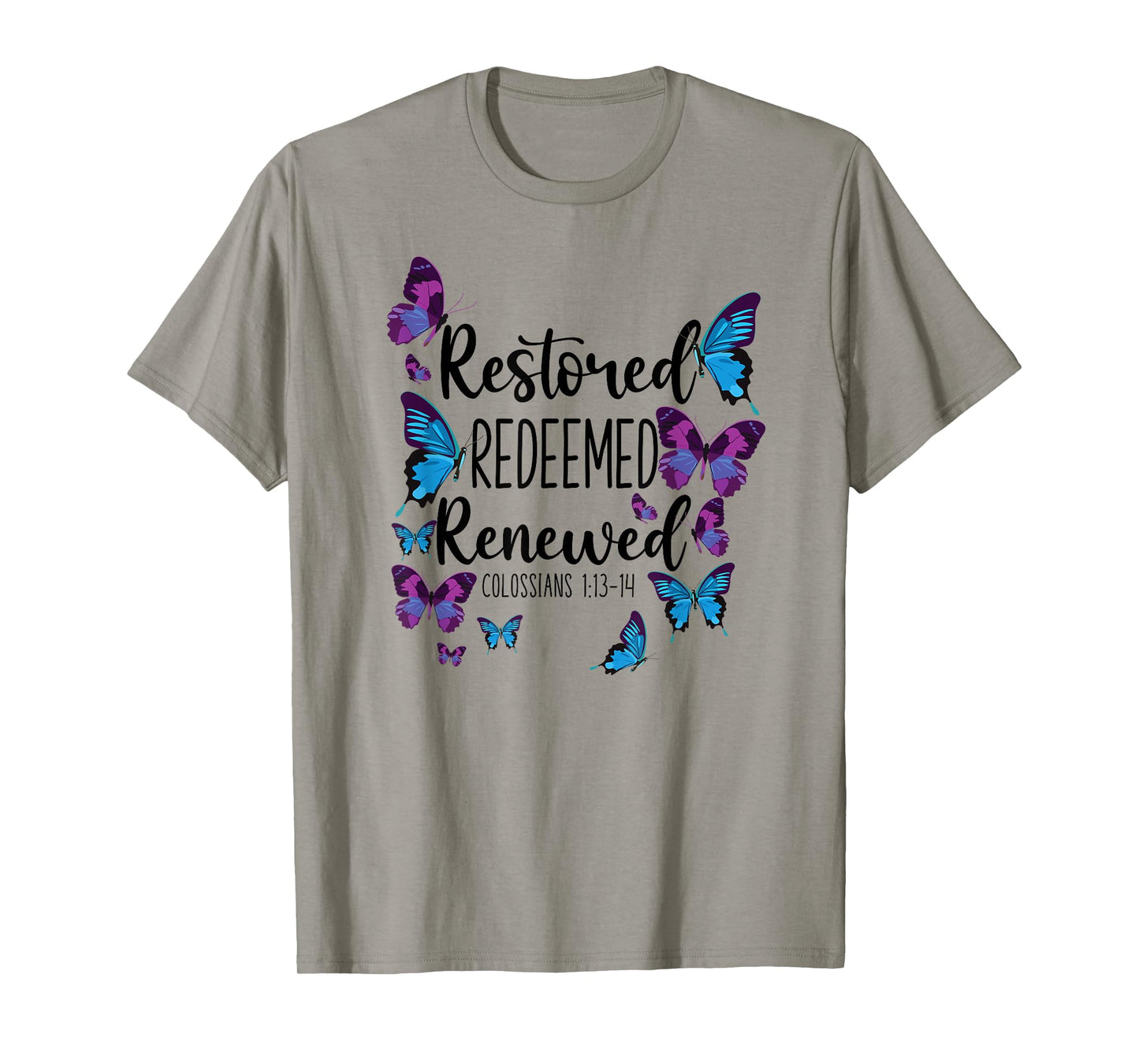 Christian Bible Verse Quote Butterfly Colossians 1:13-14 T-Shirt