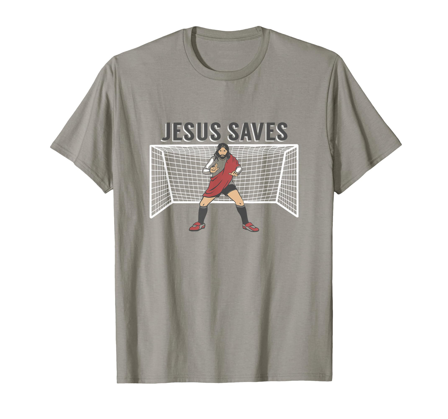 JESUS SAVES | Funny Christian, Christ Soccer Goalie T-shirt